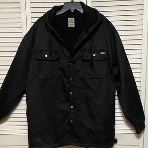 Dickies Water Repellent Duck Hooded Workwear Shirt Jacket Size 2XL
